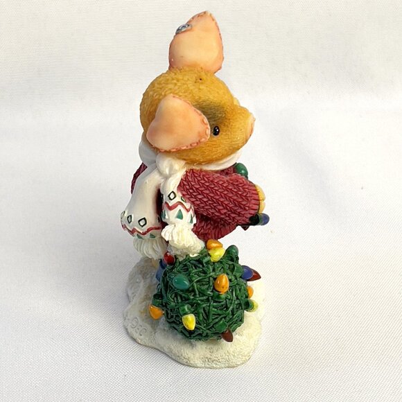 Enesco “Mary Mary Had a Farm” Figurine Pig Tangled in Christmas Lights 1997 - Picture 6 of 12
